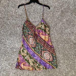 Zara size Large Satin Printed Mini Dress